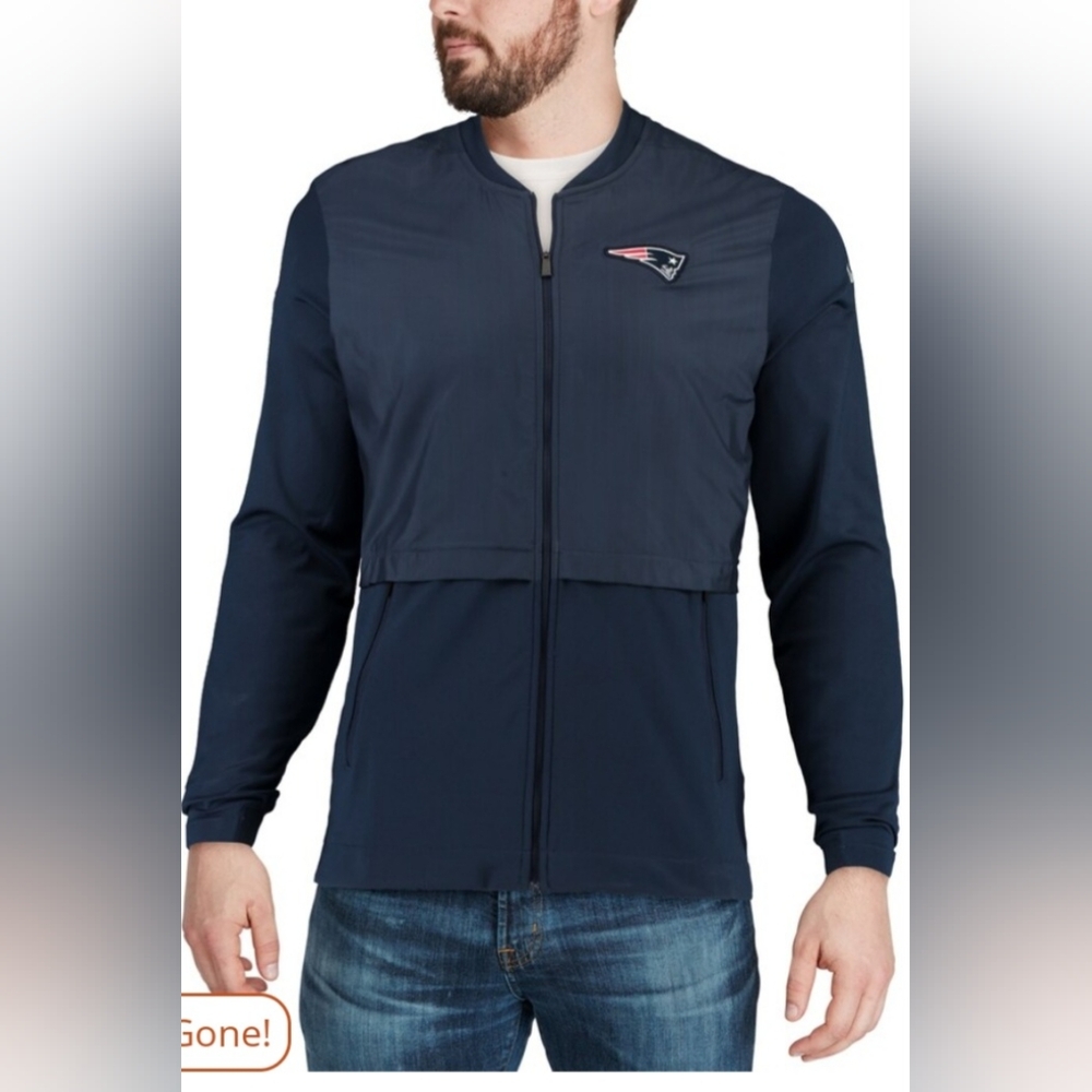 Men's Nike Navy New England Patriots Sideline Elite Hybrid Full-Zip Jacket